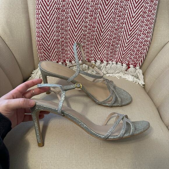 Stuart Weitzman Starla Metallic Sandals - Picture 1 of 7